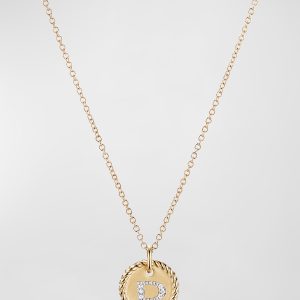 Cable Collectibles Initial D Pendant Necklace with Diamonds in 18K Gold, 10mm, 16-18"L- sku167780672