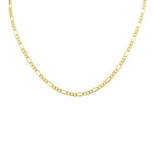 10K Yellow Gold 3.5mm Diamond Cut Oval Figaro Chain with Lobster Clasp - 18 Inch- ACCR58178