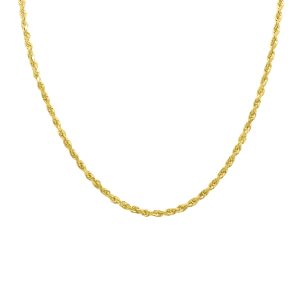 14K Yellow Gold 3.5mm Classic Diamond Cut Twisted Rope Chain with Lobster Clasp - 20 Inch- ACCR5818220