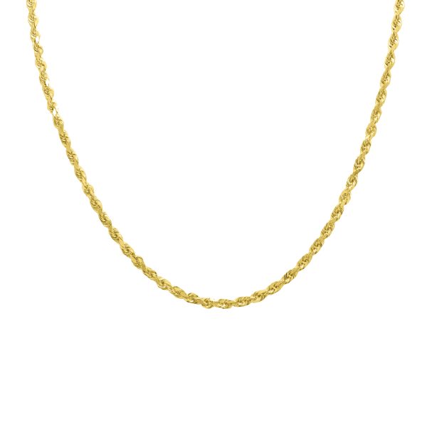 14K Yellow Gold 3.5mm Classic Diamond Cut Twisted Rope Chain with Lobster Clasp - 24 Inch- ACCR5818224