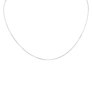 14K White Gold 0.6mm Classic Box Chain with Spring Ring Clasp - 16 Inch- ACCR5818516