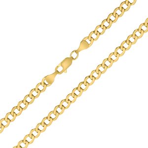 14K Yellow Gold 4.4mm Oval Curb Chain with Lobster Clasp - 22 Inch- ACCR5832722