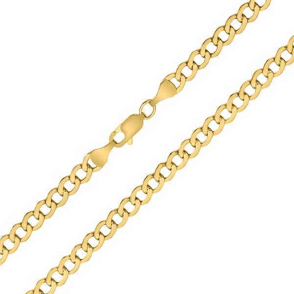 14K Yellow Gold 4.4mm Oval Curb Chain with Lobster Clasp - 22 Inch- ACCR5832722