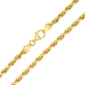 10K Yellow Gold 5mm Classic Diamond Cut Rope Chain with Lobster Clasp - 22 Inch- ACCR5832822