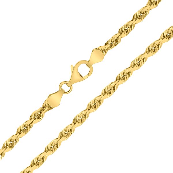 10K Yellow Gold 5mm Classic Diamond Cut Rope Chain with Lobster Clasp - 20 Inch- ACCR5832820