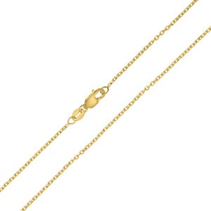 14K Yellow Gold 1.4mm Diamond Cut Oval Cable Chain with Lobster Clasp - 20 Inch- ACCR5833520