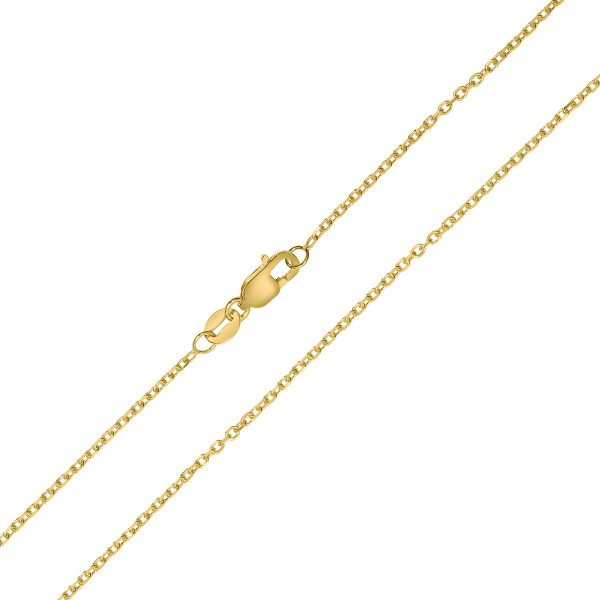 14K Yellow Gold 1.4mm Diamond Cut Oval Cable Chain with Lobster Clasp - 20 Inch- ACCR5833520