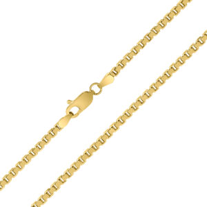 14K Yellow Gold 2.5mm Shiny Square Hollow Classic Box Chain with Lobster Clasp - 22 inch- ACCR5834022