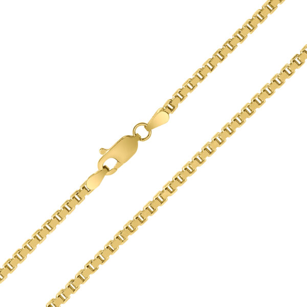 14K Yellow Gold 2.5mm Shiny Square Hollow Classic Box Chain with Lobster Clasp - 22 inch- ACCR5834022