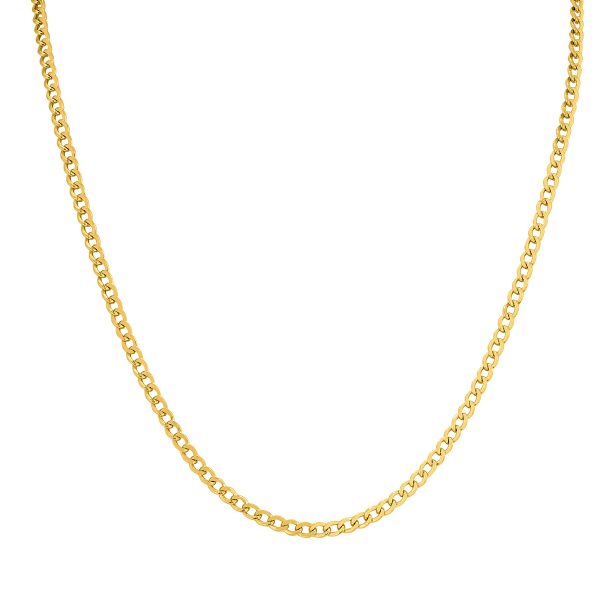 14K Yellow Gold Filled 3.3MM Curb Link Chain with Lobster Clasp - 18 INCH- ACCR5841318
