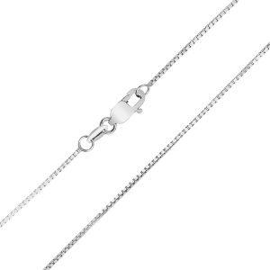 10K White Gold 0.8mm Box Chain with Lobster Clasp - 20 Inch- ACCR5845420