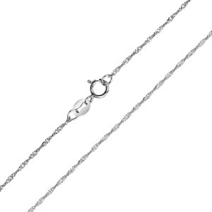 10K White Gold 1mm Singapore Rope Chain with Spring Ring Clasp - 16 Inch- ACCR5845716