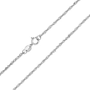 10K White Gold 1.5mm Singapore Rope Chain with Spring Ring Clasp - 16 Inch- ACCR5845816