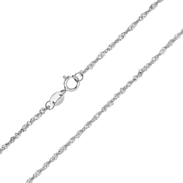 10K White Gold 1.5mm Singapore Rope Chain with Spring Ring Clasp - 18 Inch- ACCR5845818