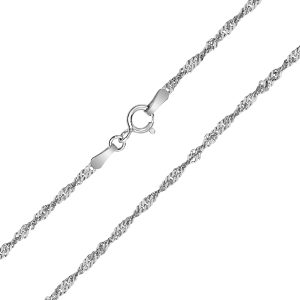 10K White Gold 1.7mm Singapore Rope Chain with Spring Ring Clasp - 18 Inch- ACCR5845918