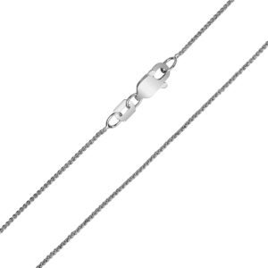 10K White Gold 0.6mm Wheat Chain with Lobster Clasp - 18 Inch- ACCR5846018