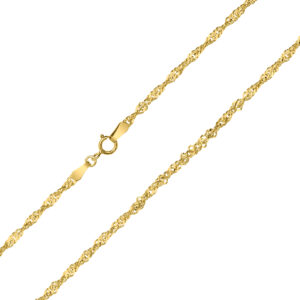 10K Yellow Gold 2.2mm Singapore Chain with Spring Ring Clasp - 22 Inch- ACCR5891222