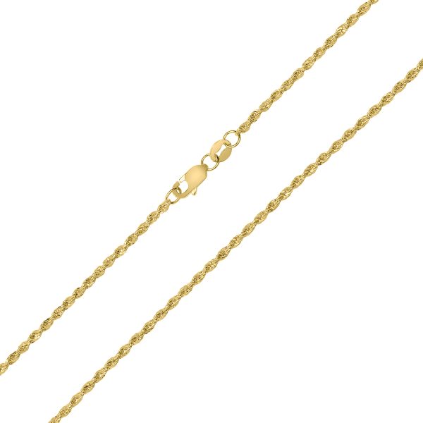 10K Yellow Gold 1.5MM Sparkle Rope Chain With Lobster Clasp - 16 Inch- ACCR5892916