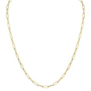 14K Yellow Gold Dainty Paperclip Necklace With Lobster Clasp - 18 Inch- ACCR6134618