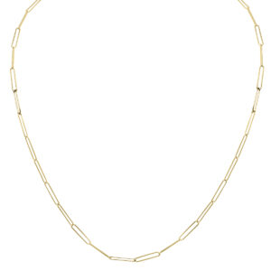 14K Yellow Gold Lightweight Paperclip Necklace With a Lobster Clasp - 18 Inch- ACCR6134818