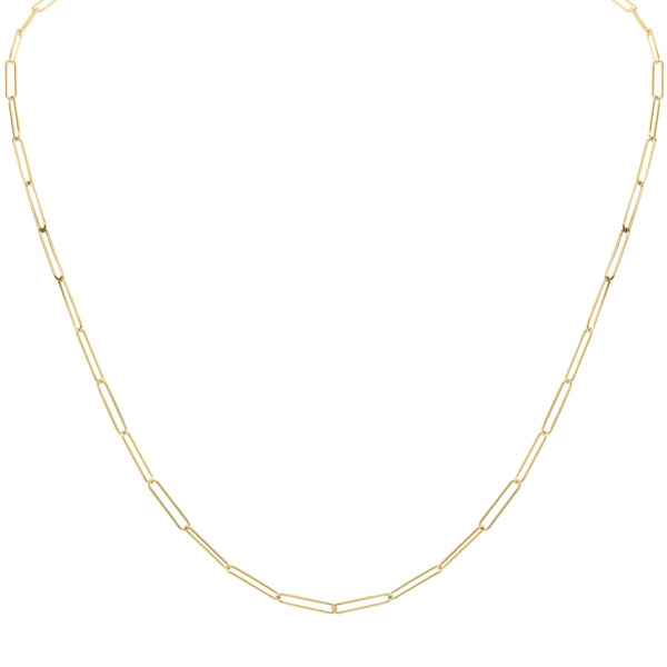 14K Yellow Gold Lightweight Paperclip Necklace With a Lobster Clasp - 24 Inch- ACCR6134824
