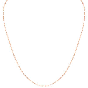 14K Pink Gold 1.5MM Dainty Paperclip Necklace With Lobster Clasp - 18 Inch- ACCR6135518