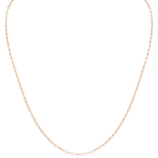 14K Pink Gold 1.5MM Dainty Paperclip Necklace With Lobster Clasp - 18 Inch- ACCR6135518