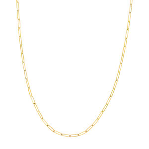 14K Solid Yellow Gold Paperclip Necklace - 16 inch- ACCR6149616