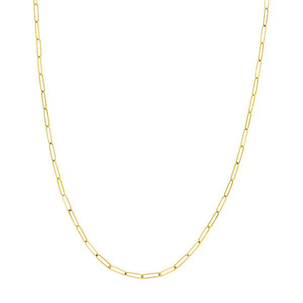 14K Solid Yellow Gold Paperclip Necklace - 16 inch- ACCR6149616
