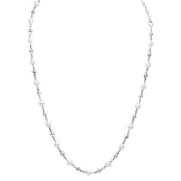 Silver Drop Bead Chain with Lobster Clasp - 18 Inch- ACCR6212218