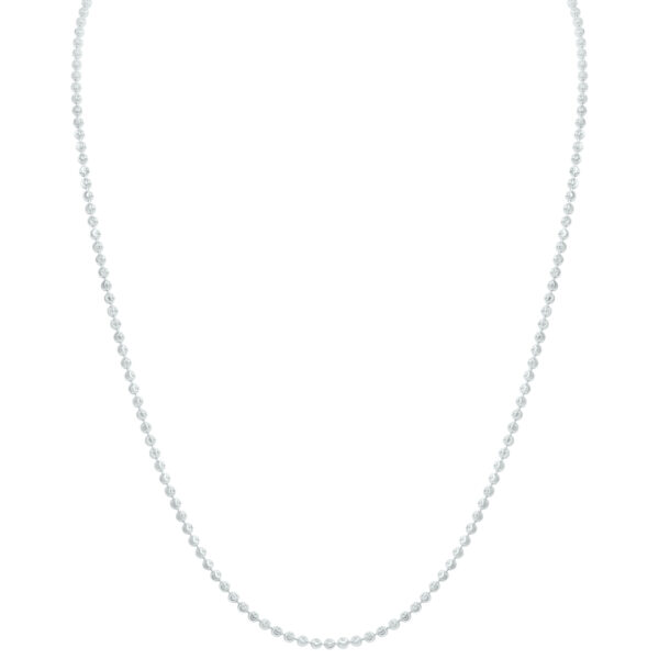 Sterling Silver 2.5mm Moon-cut Bead Chain with Lobster Clasp - 18 Inch- ACCR6212318