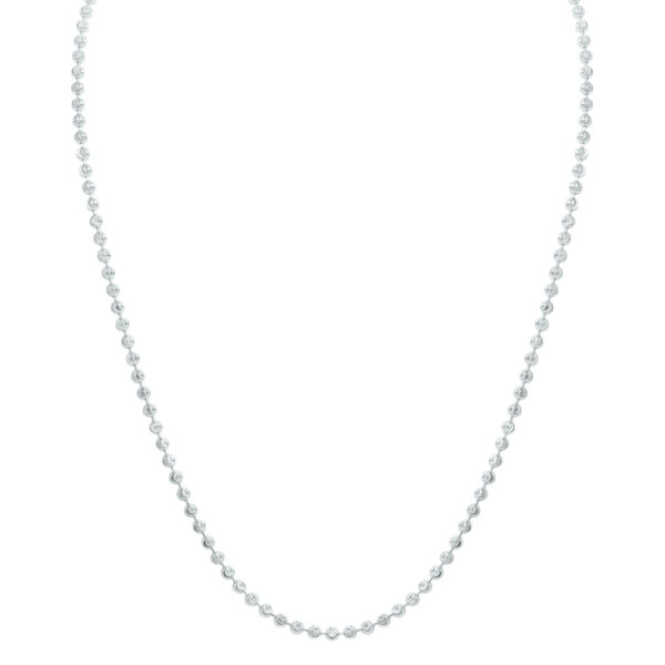 Sterling Silver 3MM Moon-Cut Bead Chain with Lobster Clasp - 18 Inch- ACCR6212418