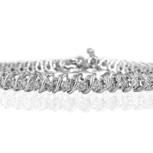 2 Carat TW Diamond Swirl Bracelet in 14K white Gold- BRF12605