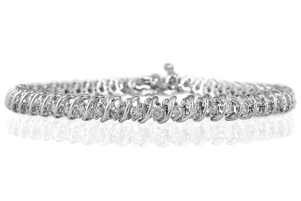 2 Carat TW Diamond Swirl Bracelet in 14K white Gold- BRF12605