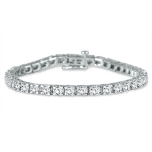 AGS Certified 5 Carat TW Classic Diamond Tennis Bracelet in 14K White Gold- BRF50776