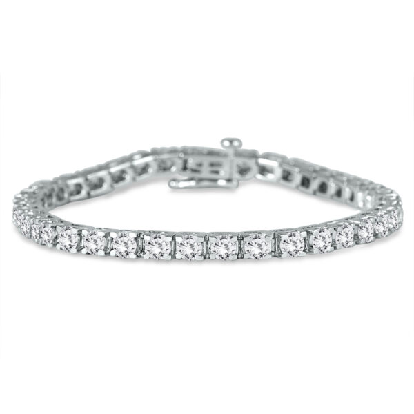 AGS Certified 5 Carat TW Classic Diamond Tennis Bracelet in 14K White Gold- BRF50776
