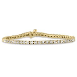 AGS Certified 3 Carat TW Classic Diamond Tennis Bracelet in 14K Yellow Gold- BRF562513