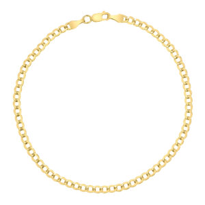 14K Yellow Gold Filled 3.3MM Curb Link Bracelet with Lobster Clasp- BRF58601