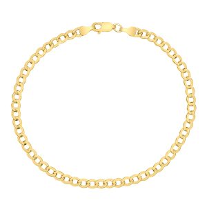 14K Yellow Gold Filled 4.1MM Curb Link Bracelet with Lobster Clasp- BRF58602