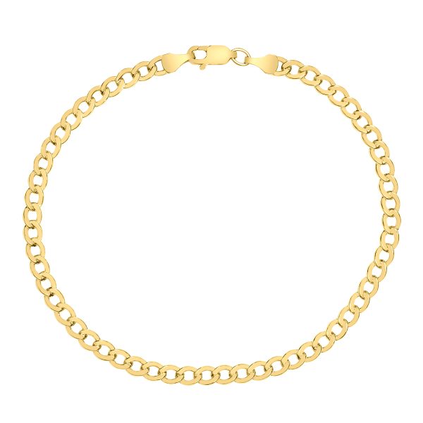 14K Yellow Gold Filled 4.1MM Curb Link Bracelet with Lobster Clasp- BRF58602