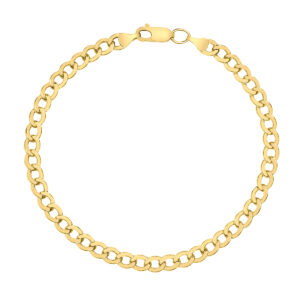 14K Yellow Gold Filled 4.9MM Curb Link Bracelet with Lobster Clasp- BRF58603