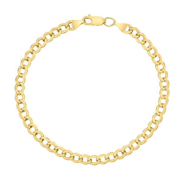 14K Yellow Gold Filled 4.9MM Curb Link Bracelet with Lobster Clasp- BRF58603