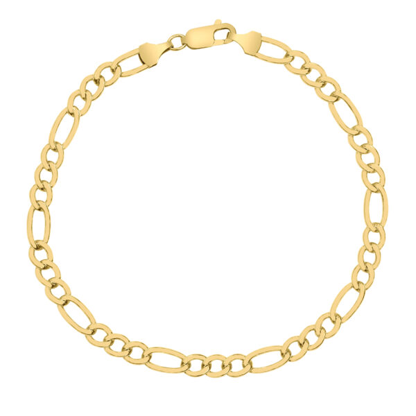 14K Yellow Gold Filled 5.2MM Figaro Bracelet with Lobster Clasp- BRF58607