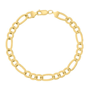 14K Yellow Gold Filled 7.8MM Figaro Bracelet with Lobster Clasp- BRF58609