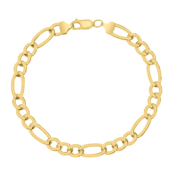 14K Yellow Gold Filled 7.8MM Figaro Bracelet with Lobster Clasp- BRF58609