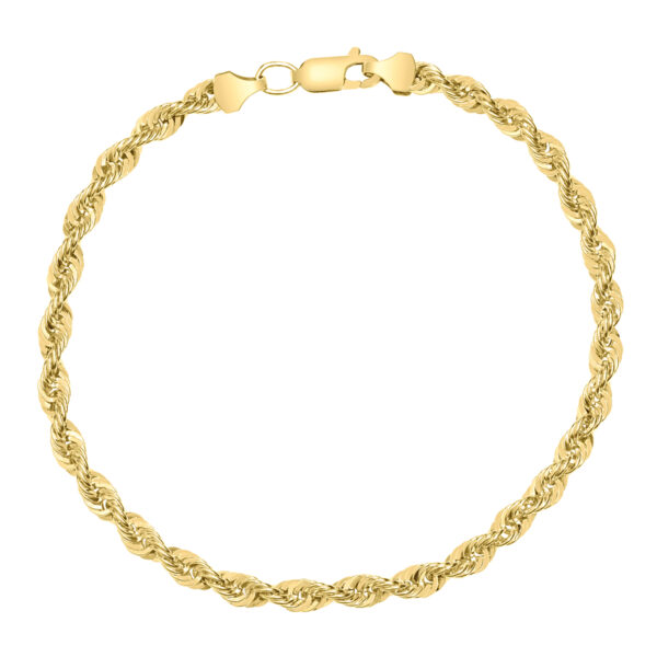 14K Yellow Gold Filled 4.5MM Rope Chain Bracelet with Lobster Clasp- BRF58612