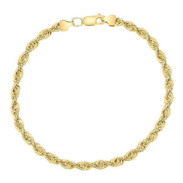 14K Yellow Gold Filled 6MM Rope Chain Bracelet with Lobster Clasp- BRF58613