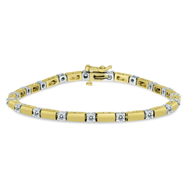 AGS Certified 1 1/2 Carat Diamond Bracelet in 14K Two Tone Gold- BRF59812