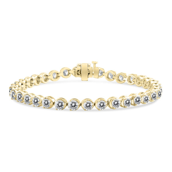 AGS Certified 7 Carat TW Three Prong Diamond Tennis Bracelet in 14K Yellow Gold- BRF60632