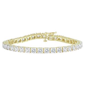 AGS Certified 11 Carat TW Classic Diamond Tennis Line Bracelet in 14K Yellow Gold- BRF60665